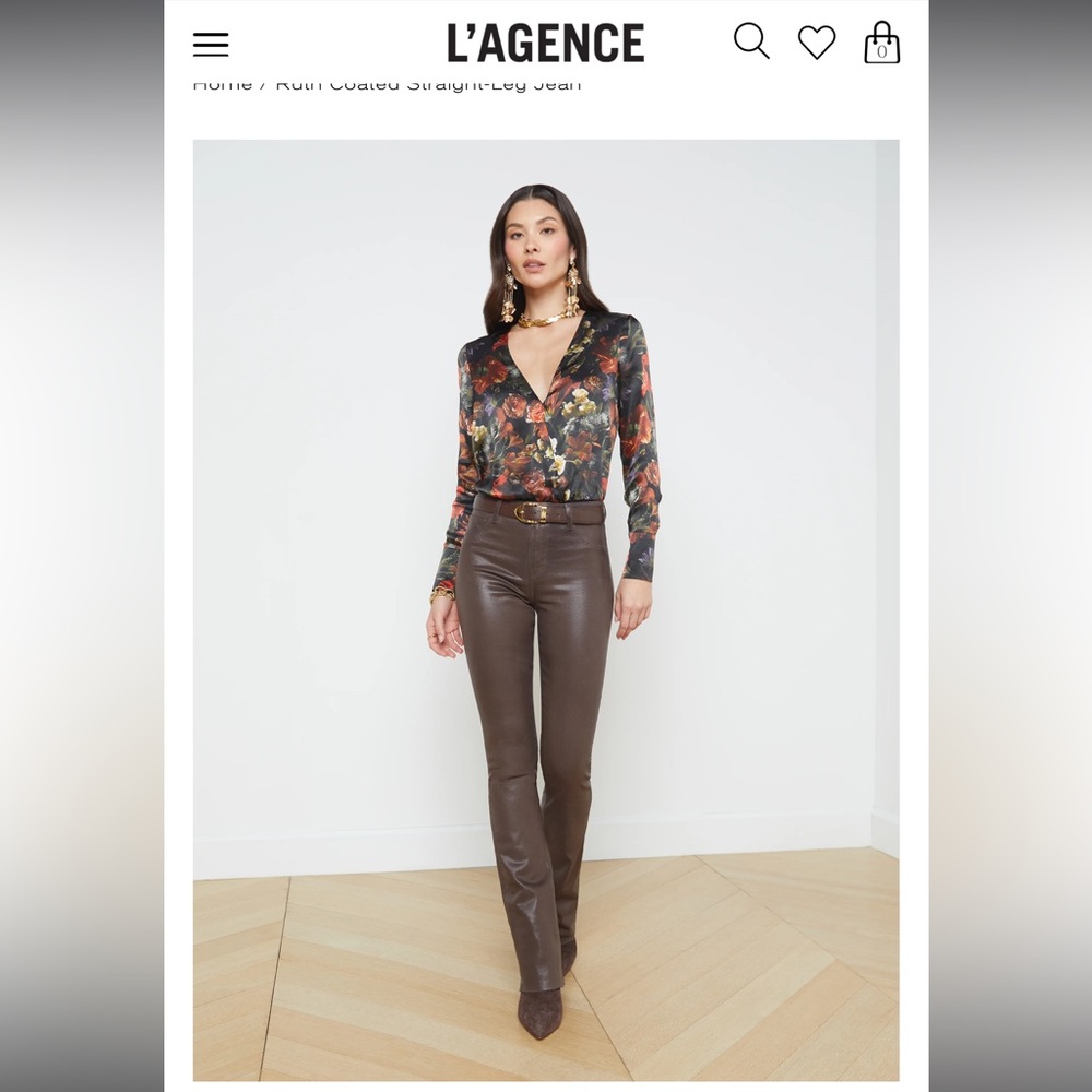 L’AGENCE Ruth Coated Straight-Leg Jean